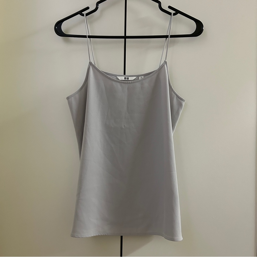 Uniqlo Elegant Gray Spaghetti Strap Tank Top